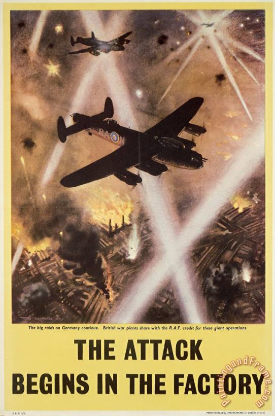 Others Attack Begins In Factory Propaganda Poster From World War II Art Painting