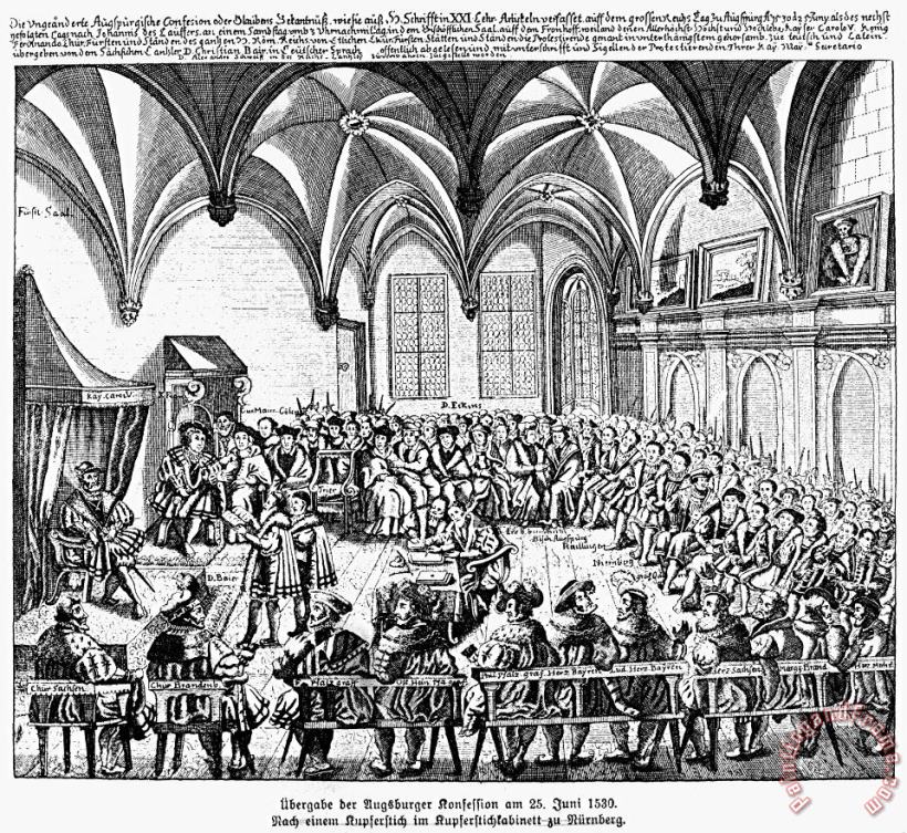 Augsburg Confession, 1530 painting - Others Augsburg Confession, 1530 Art Print