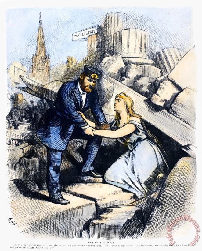 Others Bank Panic Cartoon, 1873 Art Painting