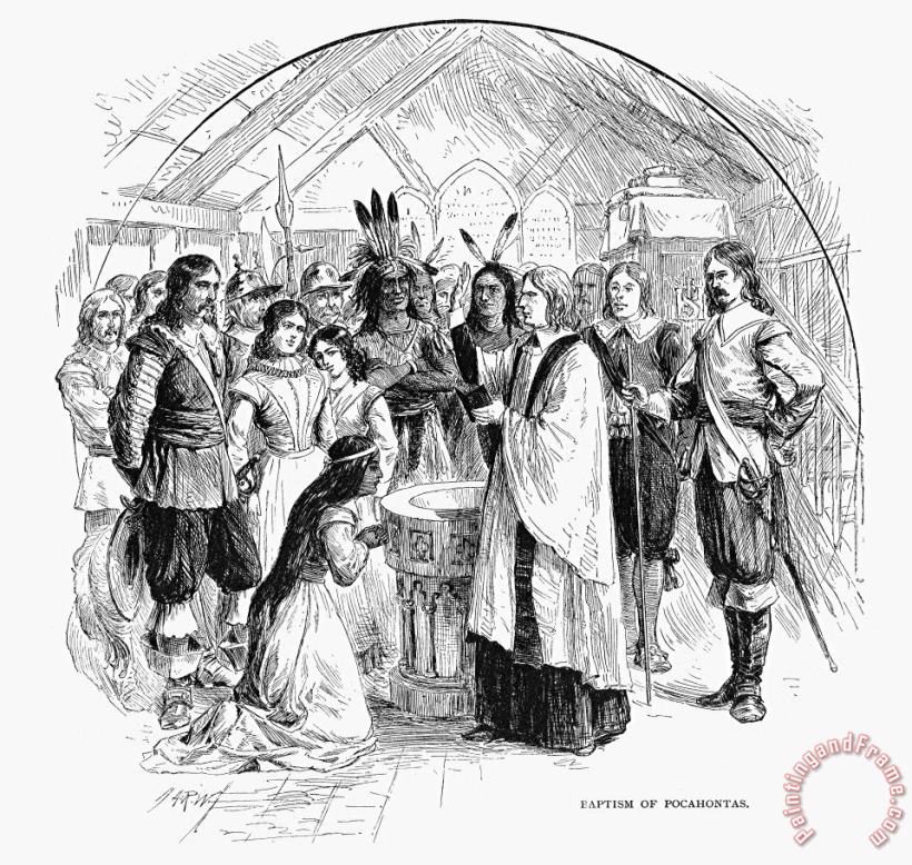 Others Baptism Of Pocahontas Art Print
