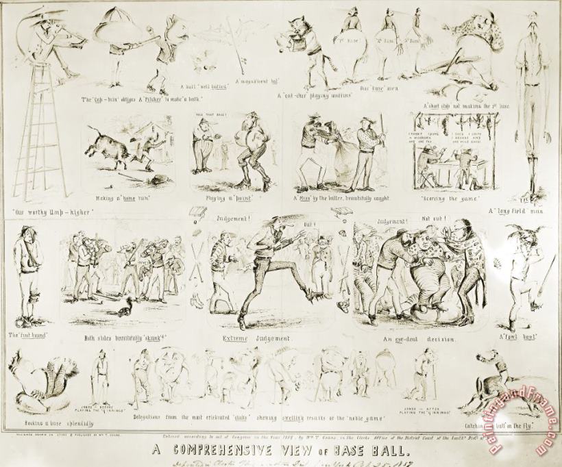 Baseball Cartoons, 1859 painting - Others Baseball Cartoons, 1859 Art Print