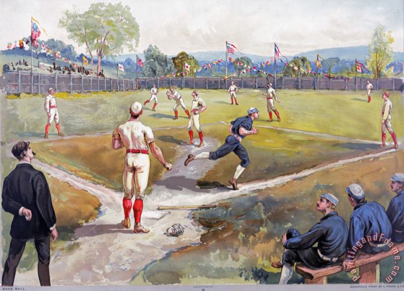 BASEBALL GAME, c1887 painting - Others BASEBALL GAME, c1887 Art Print