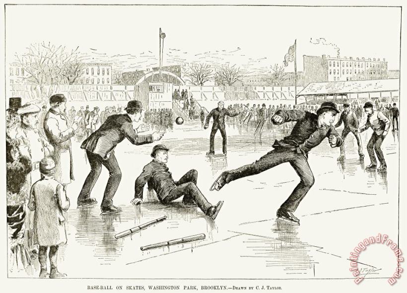 Baseball On Ice, 1884 painting - Others Baseball On Ice, 1884 Art Print