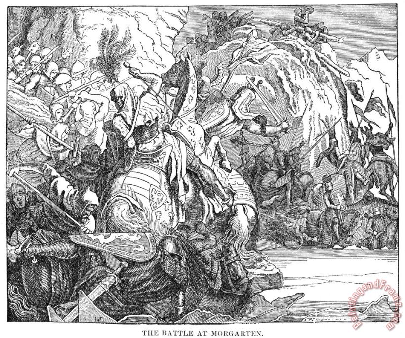 Battle Of Morgarten, 1315 painting - Others Battle Of Morgarten, 1315 Art Print