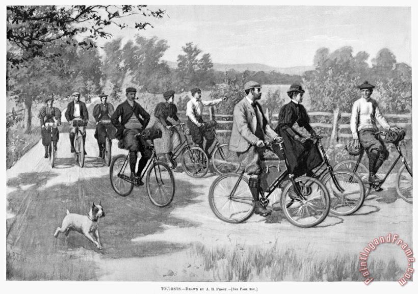 Others Bicycle Tourists, 1896 Art Painting