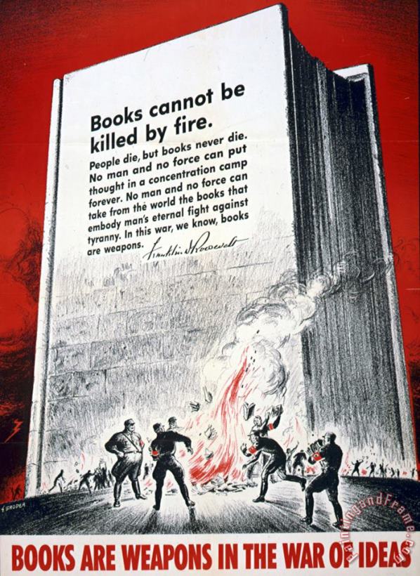 Books Are Weapons In The War Of Ideas 1942 Us World War II Anti-german Poster Showing Nazis painting - Others Books Are Weapons In The War Of Ideas 1942 Us World War II Anti-german Poster Showing Nazis Art Print