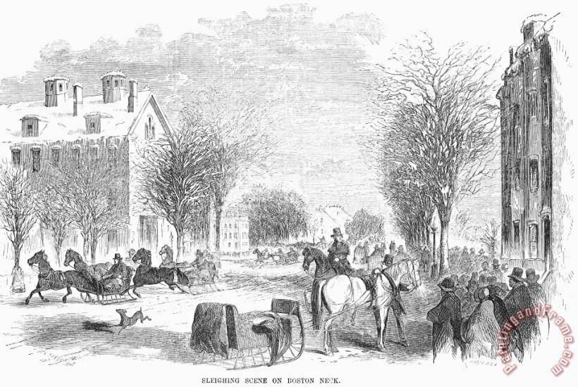 Boston: Sleighing, 1855 painting - Others Boston: Sleighing, 1855 Art Print
