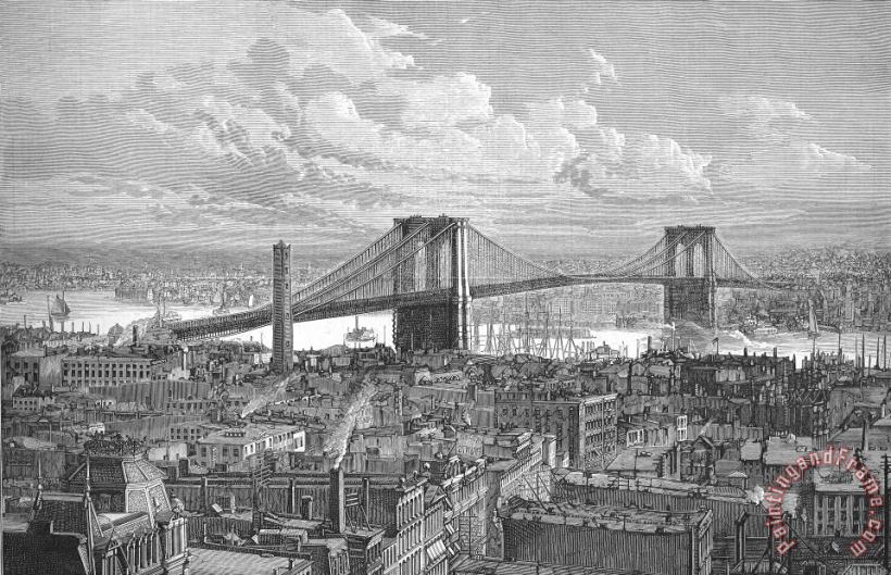 Brooklyn Bridge, 1883 painting - Others Brooklyn Bridge, 1883 Art Print