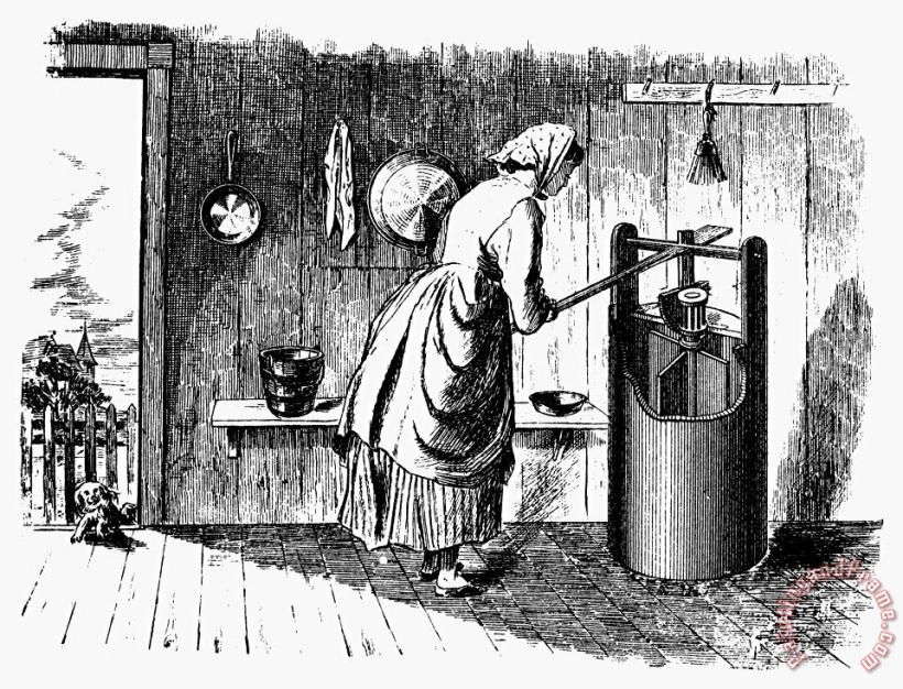 Others BUTTER CHURN, 19th CENTURY Art Print