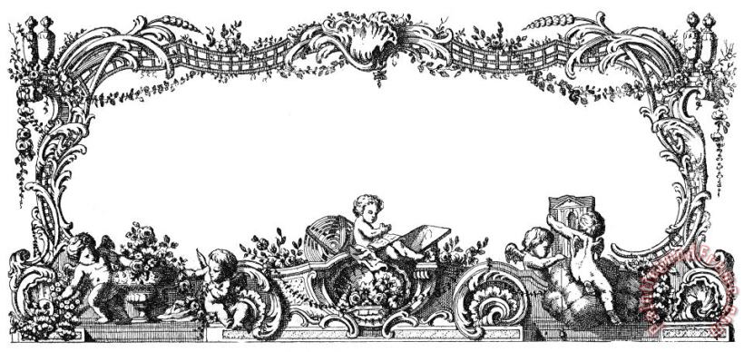 Cartouche, 1755 painting - Others Cartouche, 1755 Art Print