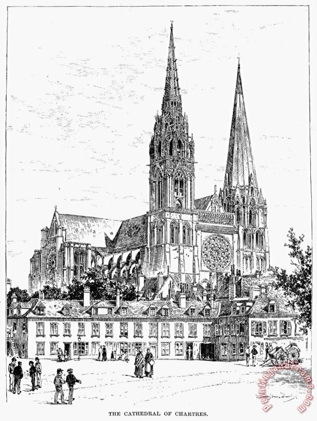 Chartres Cathedral painting - Others Chartres Cathedral Art Print
