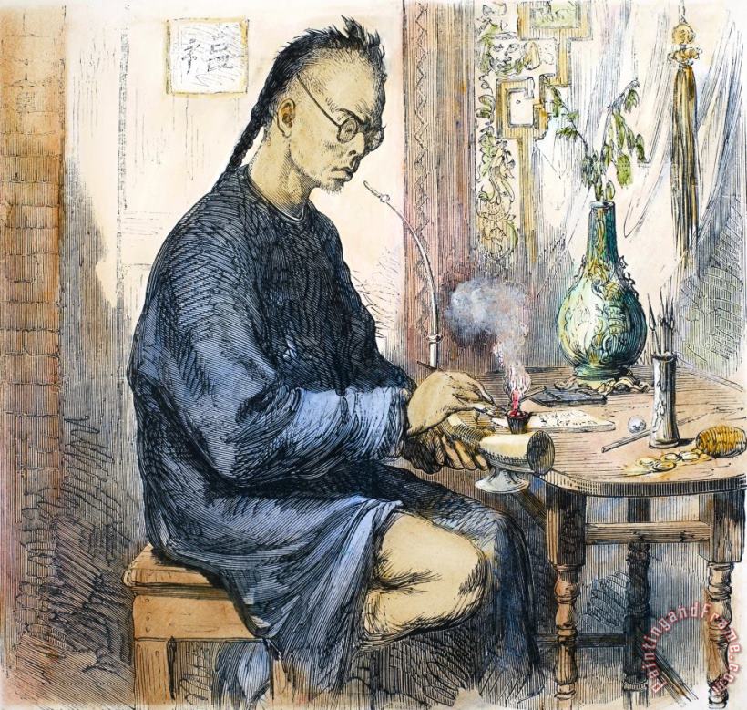 China: Opium, 1859 painting - Others China: Opium, 1859 Art Print