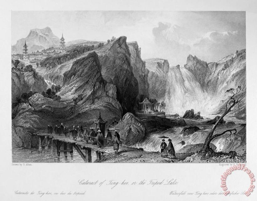 China: Waterfall, 1843 painting - Others China: Waterfall, 1843 Art Print