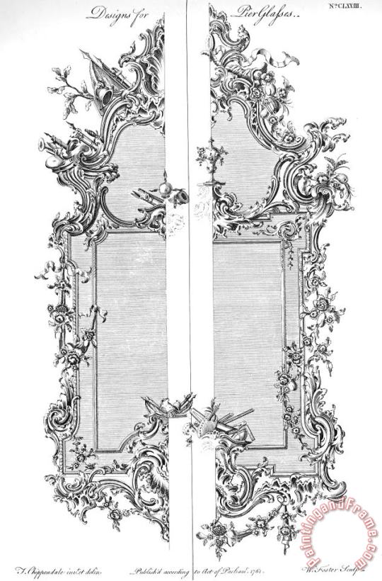 Others Chippendale Mirror, 1762 Art Print