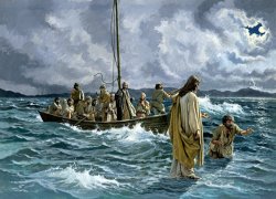 Others - Christ walking on the Sea of Galilee painting