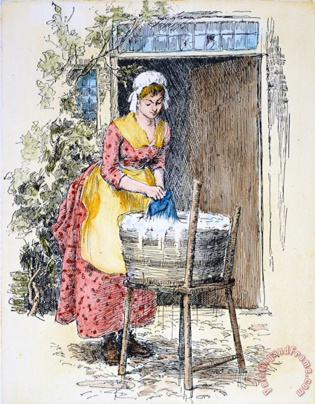 Colonial Laundress painting - Others Colonial Laundress Art Print