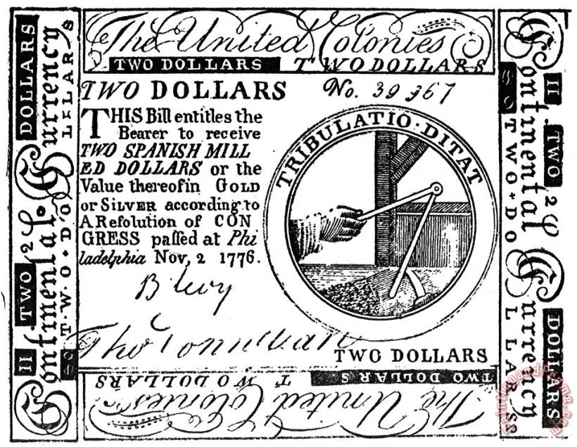Others Continental Banknote, 1776 Art Print