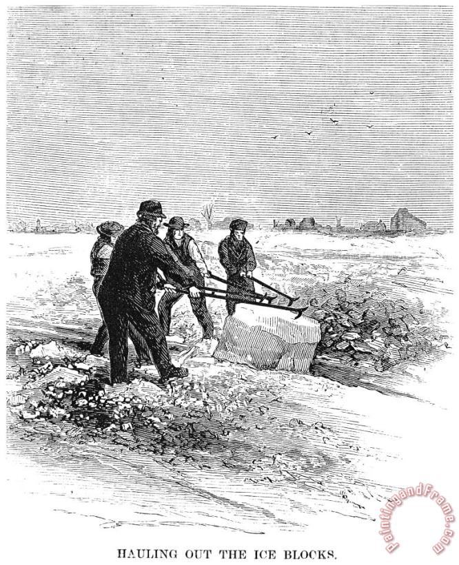 CUTTING ICE, c1870 painting - Others CUTTING ICE, c1870 Art Print