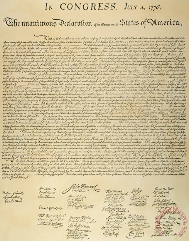 Others Declaration Of Independence Art Print