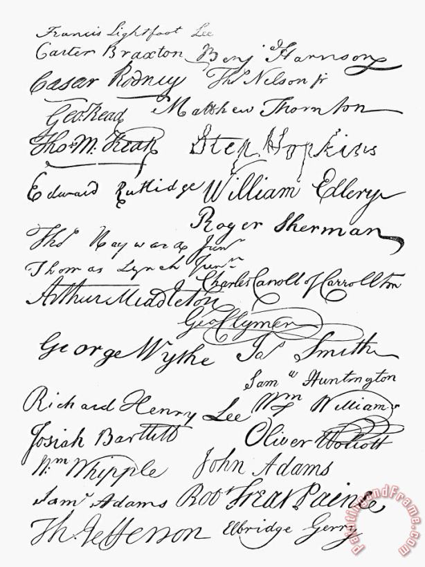 Declaration: Signatures painting - Others Declaration: Signatures Art Print