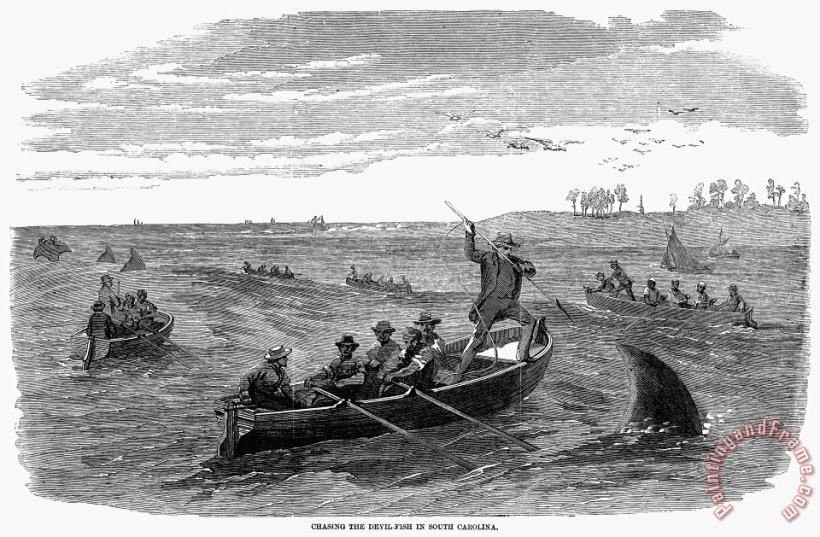 Others Devil Fishing, 1858 Art Print