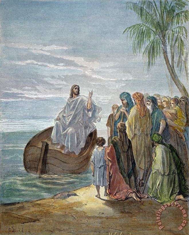 Dore: Jesus Preaching painting - Others Dore: Jesus Preaching Art Print