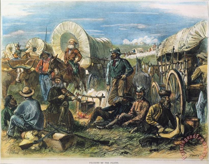 Others Emigrant Wagon Train, 1871 Art Print