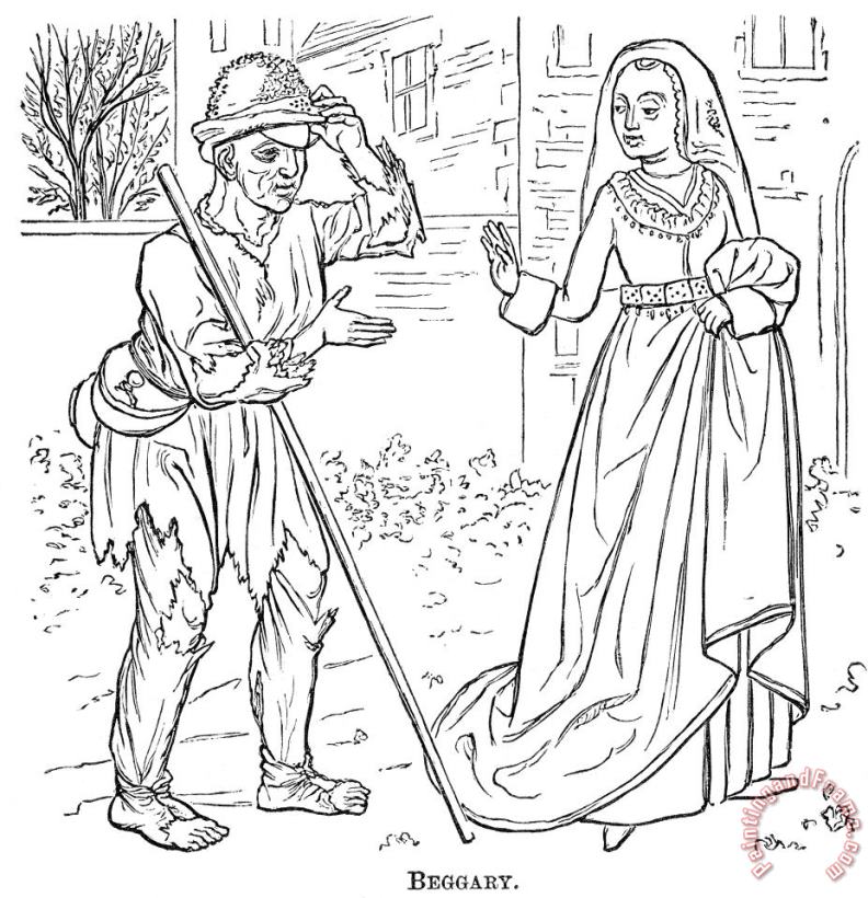 English Beggar, 1330 painting - Others English Beggar, 1330 Art Print