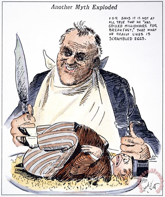 F.d. Roosevelt Cartoon painting - Others F.d. Roosevelt Cartoon Art Print