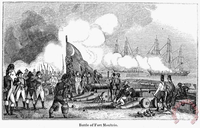 Fort Sullivan Battle, 1776 painting - Others Fort Sullivan Battle, 1776 Art Print