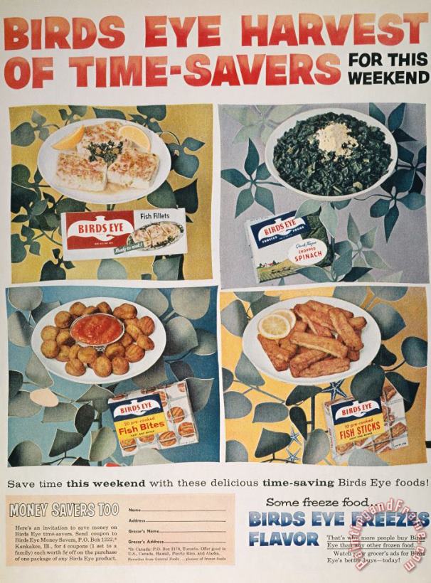 Frozen Food Ad, 1957 painting - Others Frozen Food Ad, 1957 Art Print