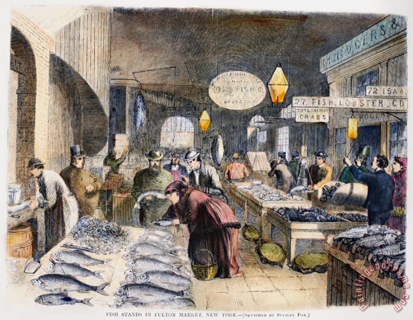 Others Fulton Fish Market, 1869 Art Painting
