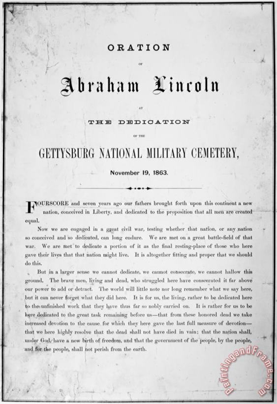 Others Gettysburg Address, 1863 Art Print