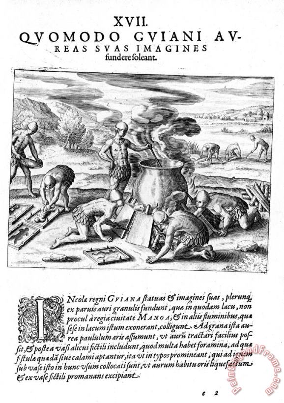 Guiana: Gold Casting, 1599 painting - Others Guiana: Gold Casting, 1599 Art Print
