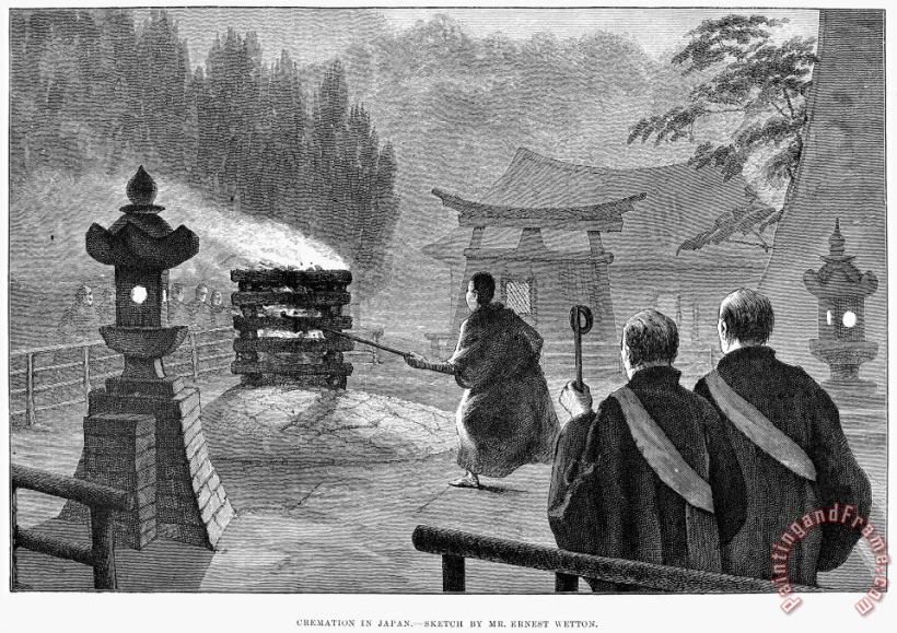 Others Japan: Cremation, 1890 Art Painting