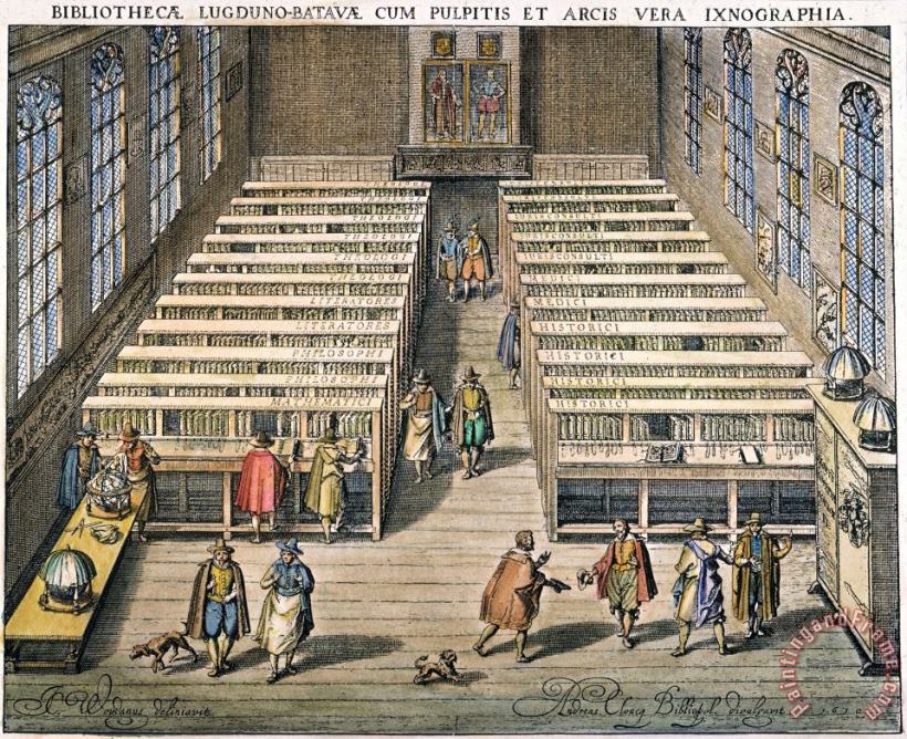 Leyden: Library, 1610 painting - Others Leyden: Library, 1610 Art Print