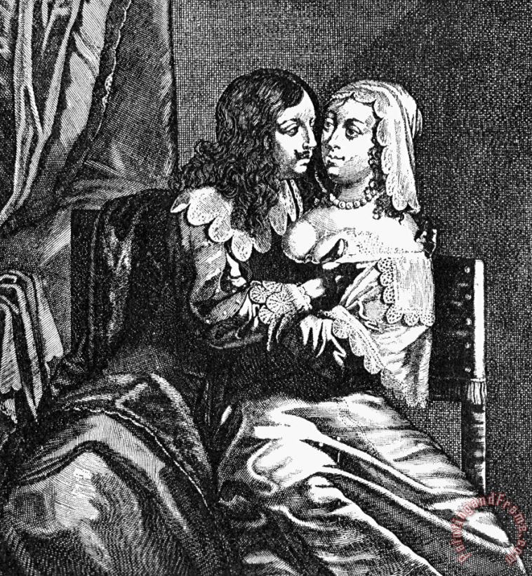 LOVERS, 17th CENTURY painting - Others LOVERS, 17th CENTURY Art Print