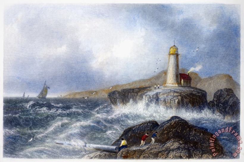 Maine: Lighthouse, 1839 painting - Others Maine: Lighthouse, 1839 Art Print