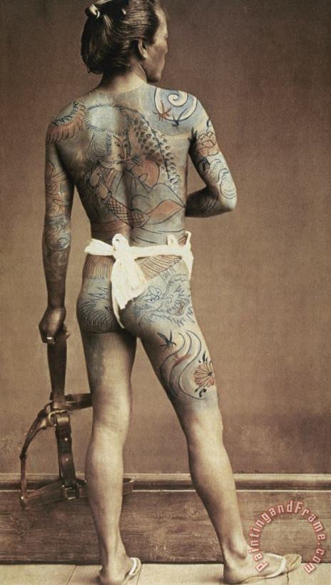 Man With Traditional Japanese Irezumi Tattoo painting - Others Man With Traditional Japanese Irezumi Tattoo Art Print