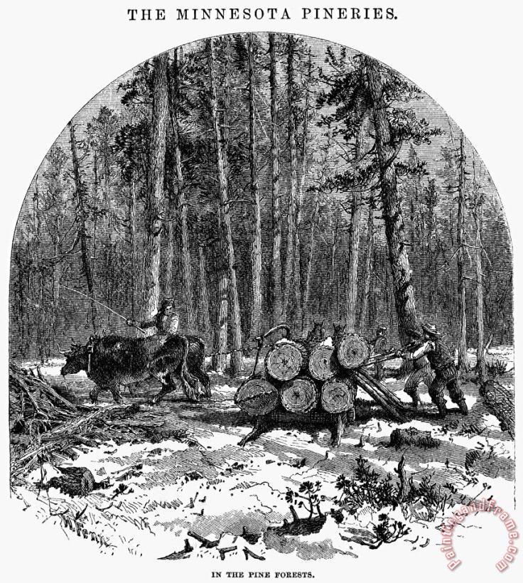 Minnesota: Lumbering, 1868 painting - Others Minnesota: Lumbering, 1868 Art Print