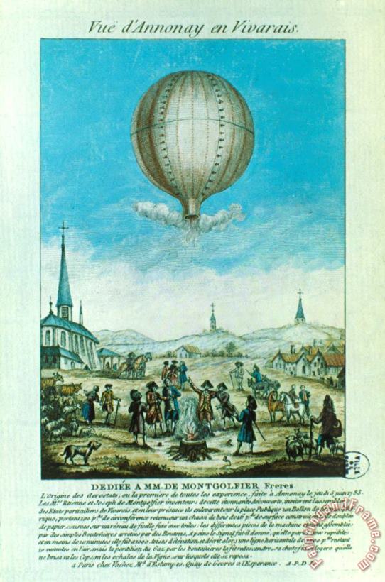 Montgolfier Balloon painting - Others Montgolfier Balloon Art Print