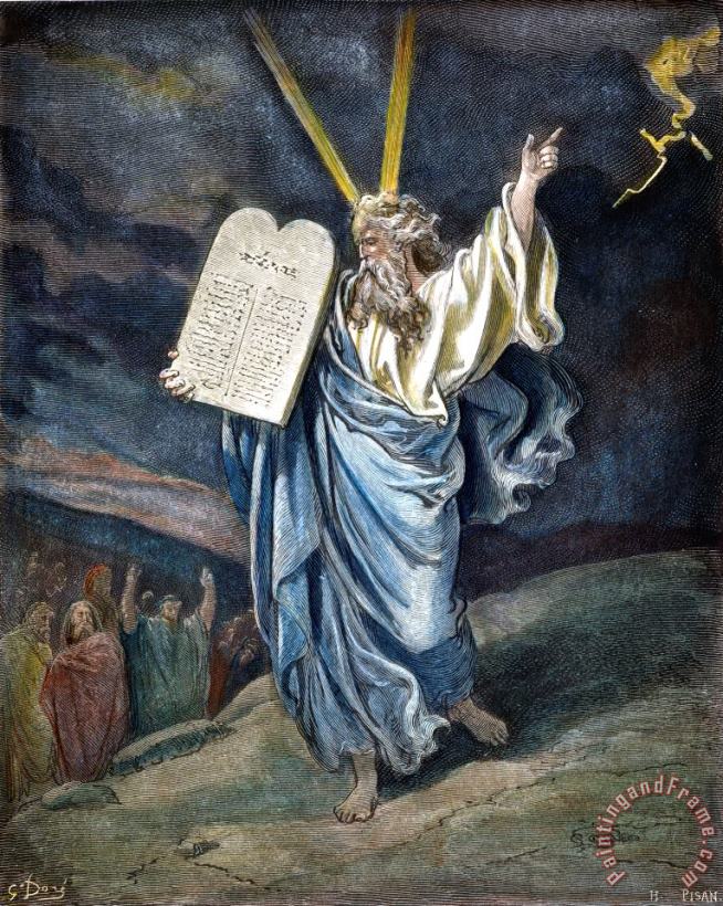 Others Moses Descending Mt. Sinai Art Print