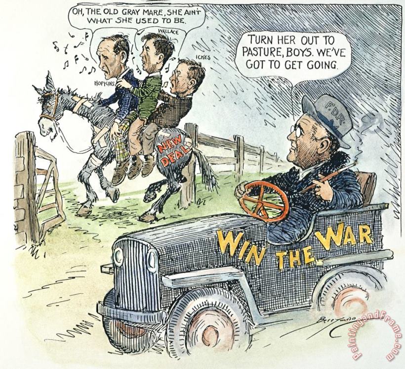 New Deal: Cartoon, 1943 painting - Others New Deal: Cartoon, 1943 Art Print
