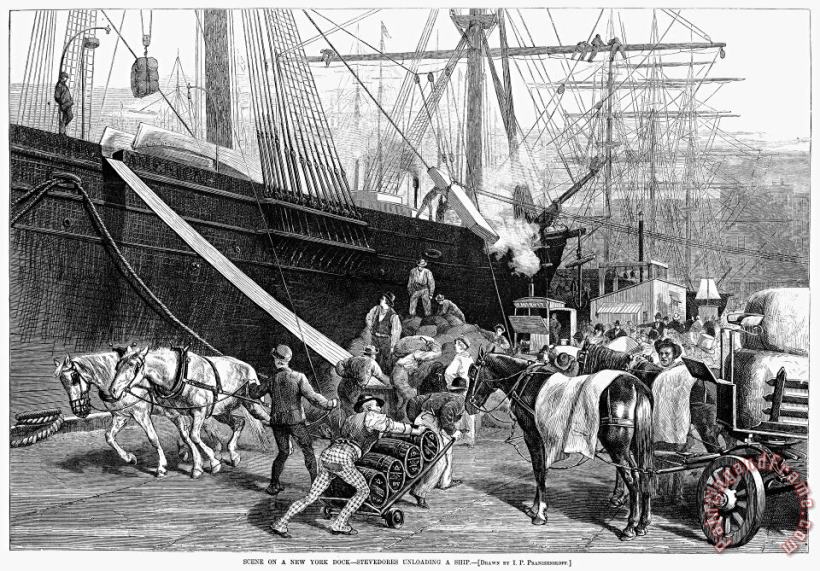 New York City Docks, 1877 painting - Others New York City Docks, 1877 Art Print