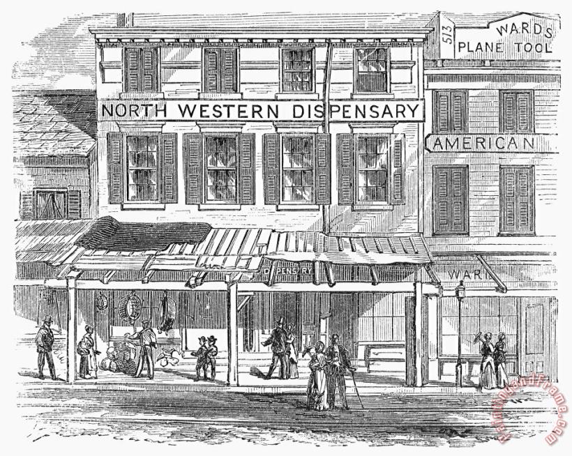 Others New York: Dispensary, 1868 Art Painting