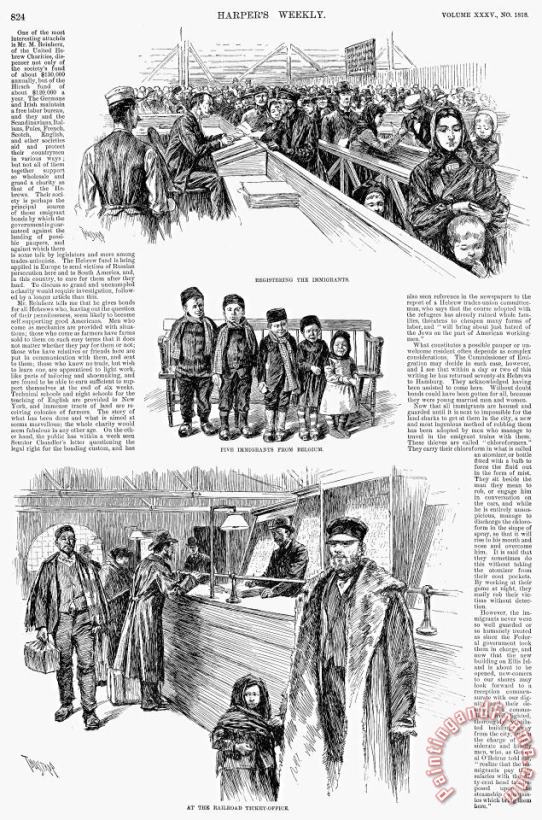 Others New York: Immigrants, 1891 Art Print