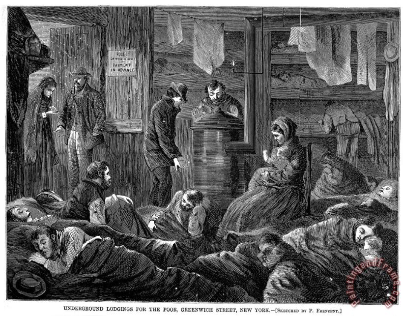 New York: Poverty, 1869 painting - Others New York: Poverty, 1869 Art Print