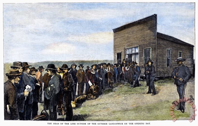 Others Oklahoma Land Rush, 1889 Art Painting