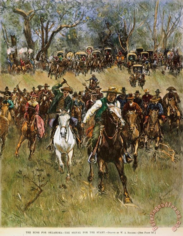 Others Oklahoma Land Rush, 1891 Art Painting