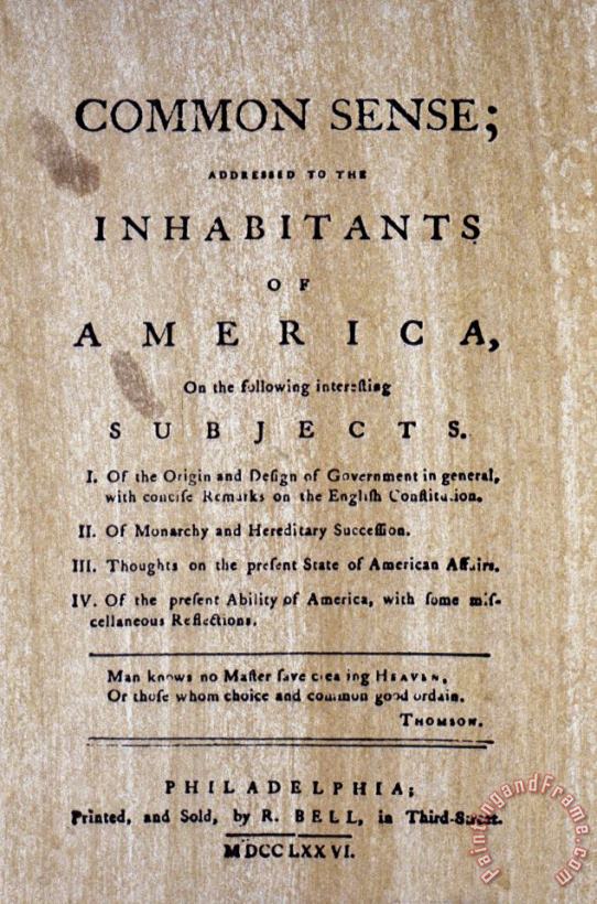 Others Paine: Common Sense, 1776 Art Print